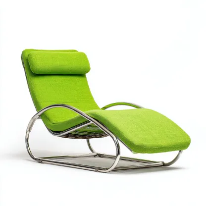 Lettino da sole - metallo e tessuto 180x65x85 cm - verde - per esterno - design moderno-Comfyoliq