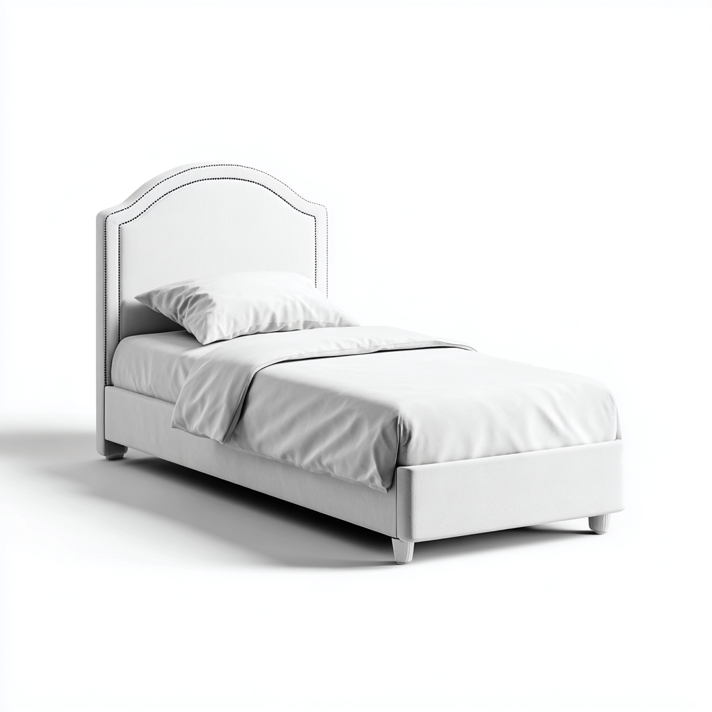 Letto singolo - tessuto 200x110x105 cm - bianco - adatto per camera da letto - design moderno-Comfyoliq