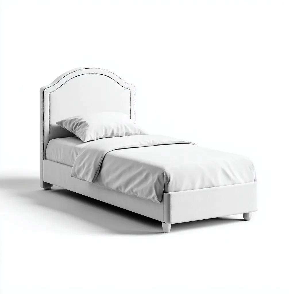 Letto singolo - tessuto 200x110x105 cm - bianco - adatto per camera da letto - design moderno-Comfyoliq