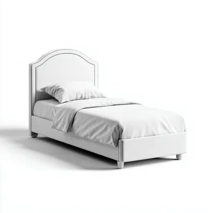 Letto singolo - tessuto 200x110x105 cm - bianco - adatto per camera da letto - design moderno-Comfyoliq