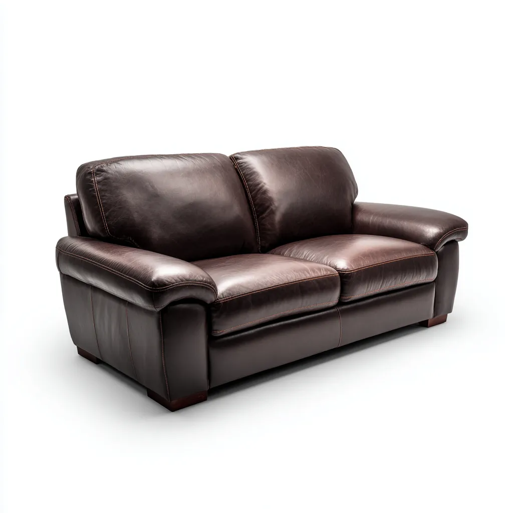 Divano lineare pelle 175x95x92 cm - marrone scuro - design classico per soggiorno-Comfyoliq