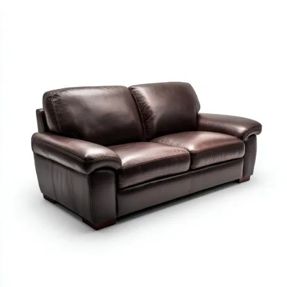 Divano lineare pelle 175x95x92 cm - marrone scuro - design classico per soggiorno-Comfyoliq