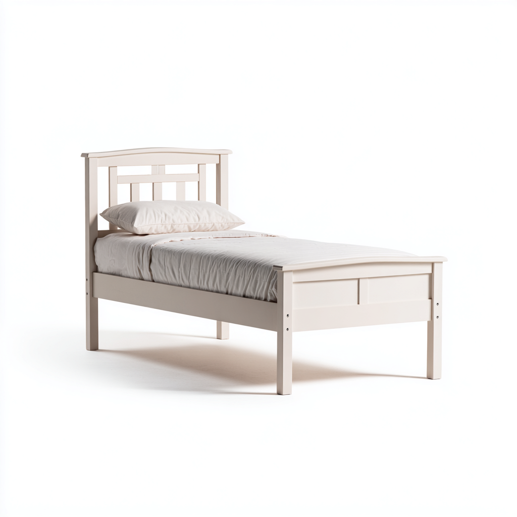 Letto singolo - legno 200x100x95 cm - bianco - adatto per camera da letto - design moderno-Comfyoliq