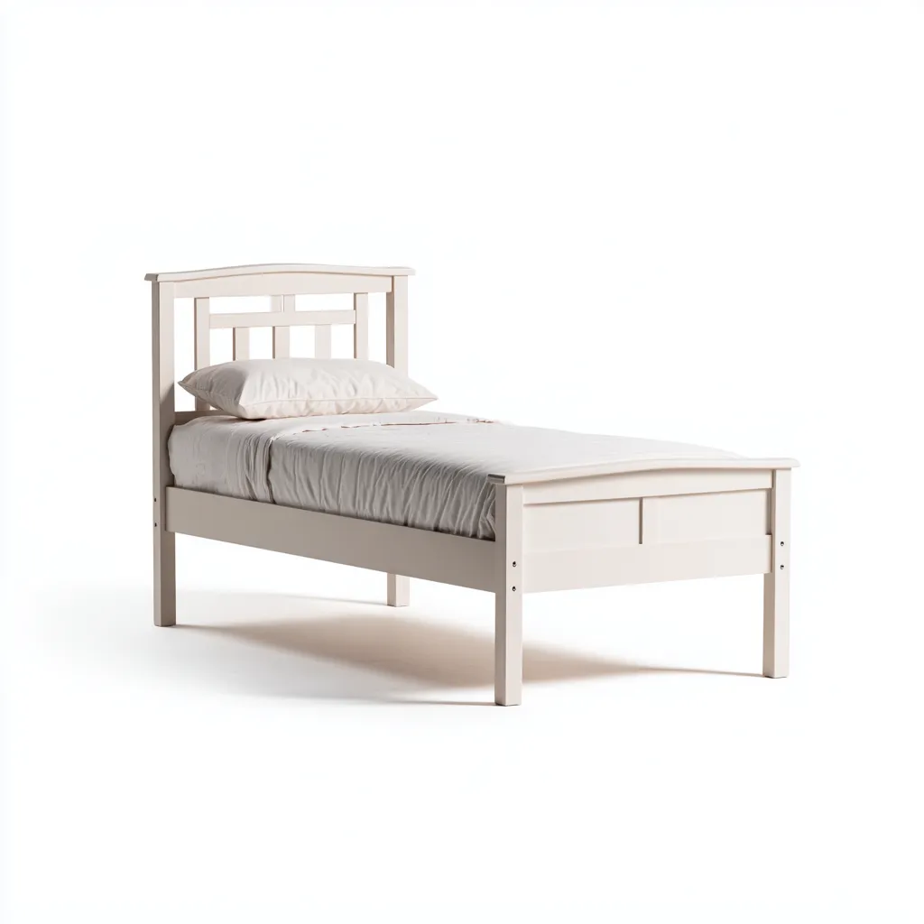 Letto singolo - legno 200x100x95 cm - bianco - adatto per camera da letto - design moderno-Comfyoliq