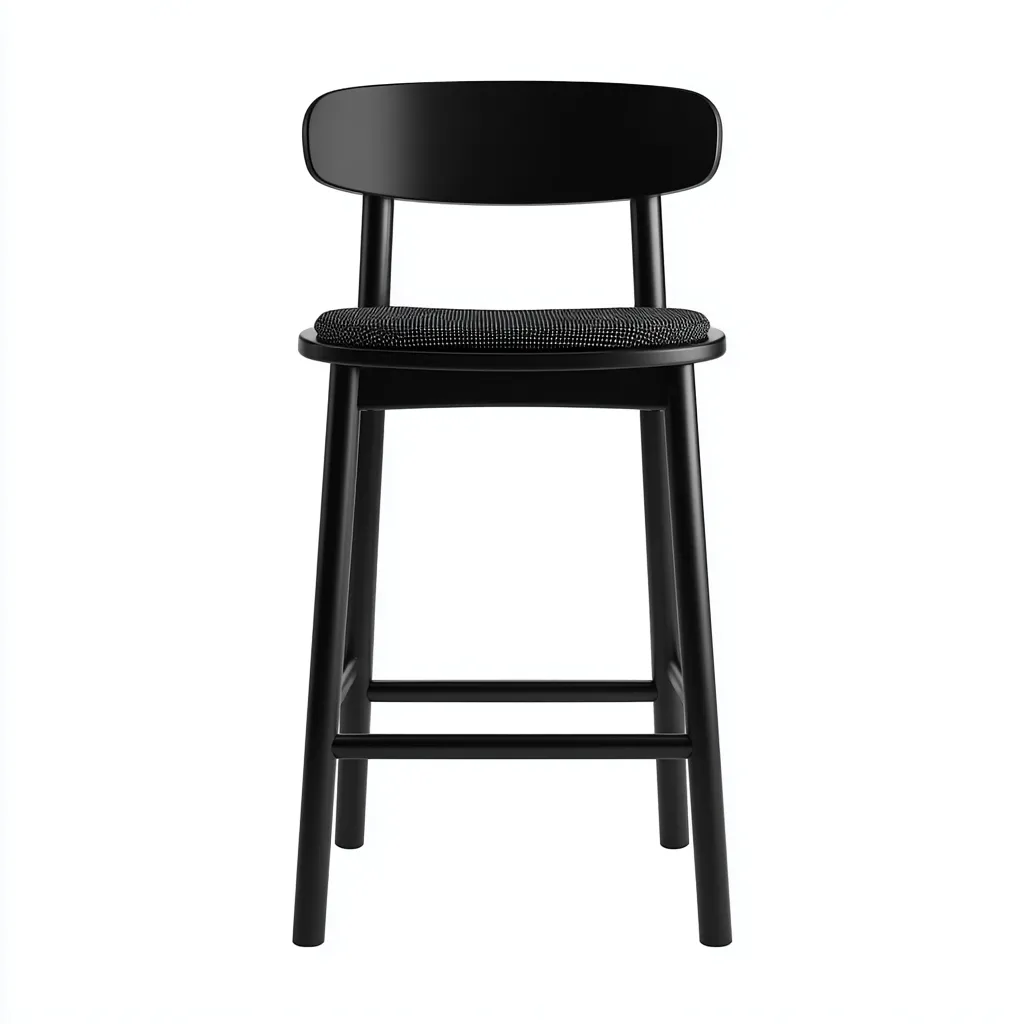 Sgabello da bar in legno massello con seduta in tessuto 45x43x100 cm - nero - design moderno adatto per sala da pranzo-Comfyoliq