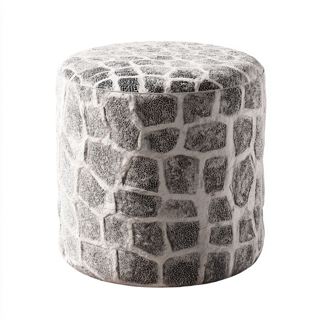 Pouf - tessuto - 35x35x45 cm - grigio - bianco - soggiorno - design moderno-Comfyoliq