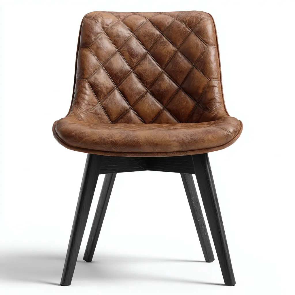 Sedia da pranzo pelle sintetica 45x52x84 cm - marrone - design moderno per sala da pranzo-Comfyoliq