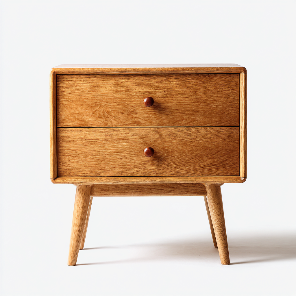 Comodino - legno 48x38x55 cm - naturale - design nordico per camera da letto-Comfyoliq