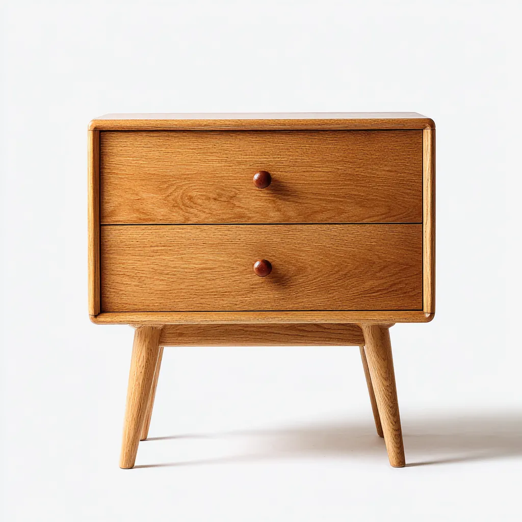 Comodino - legno 48x38x55 cm - naturale - design nordico per camera da letto-Comfyoliq