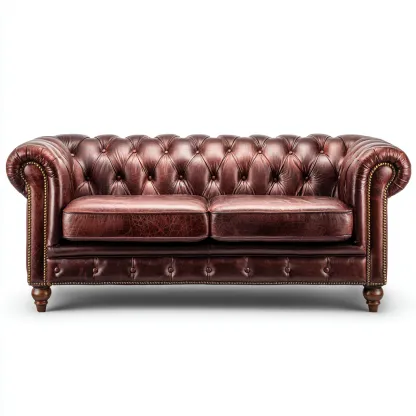 Divano lineare pelle 180x92x78 cm - marrone scuro - stile chesterfield per soggiorno-Comfyoliq