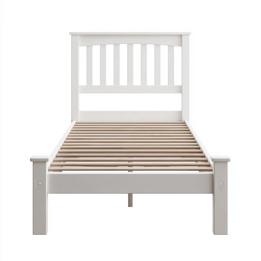 Letto singolo - legno 200x100x95 cm - bianco - adatto per camera da letto - design moderno-Comfyoliq