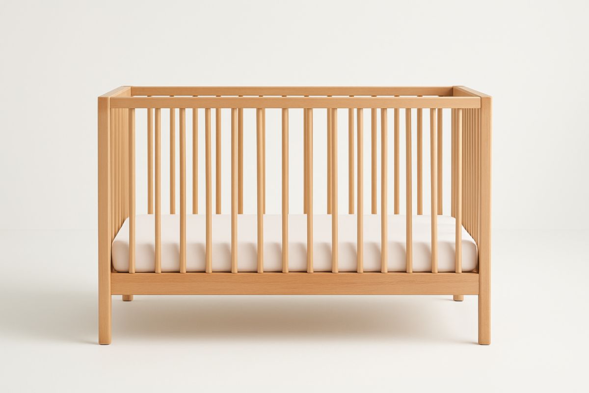 Solid Wood Baby Cot 120cm x 60cm Natural Pine