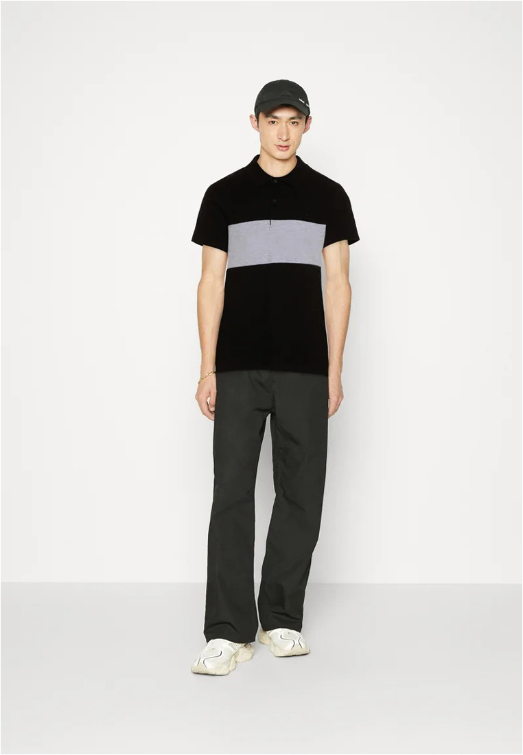 Polo - noir gris chine