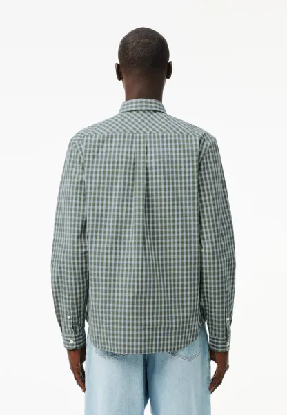 Chemise - vert kaki blanc