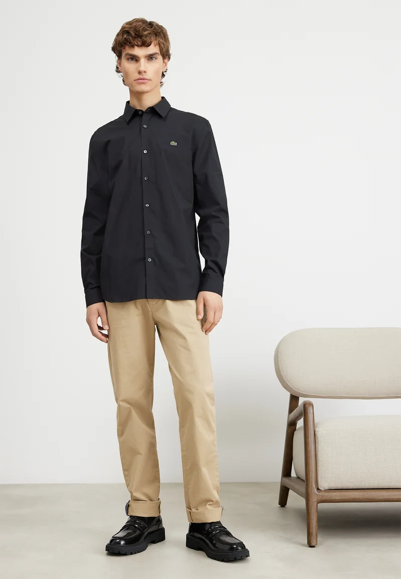 SLIM FIT STRETCH POPLIN SHIRT - Chemise - black