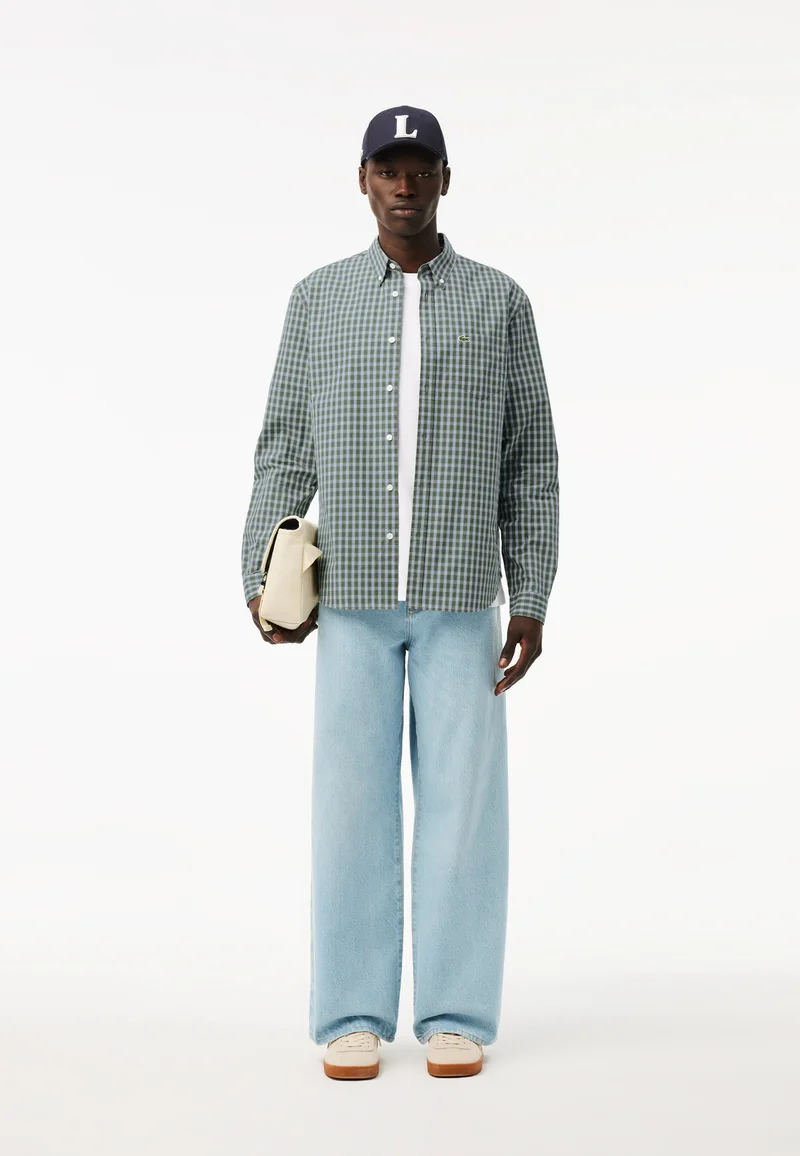 Chemise - vert kaki blanc