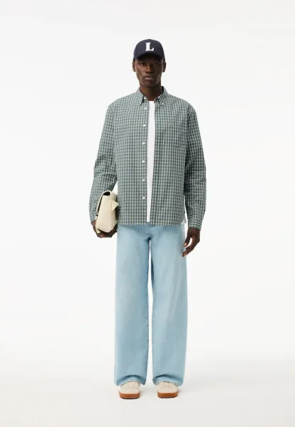 Chemise - vert kaki blanc