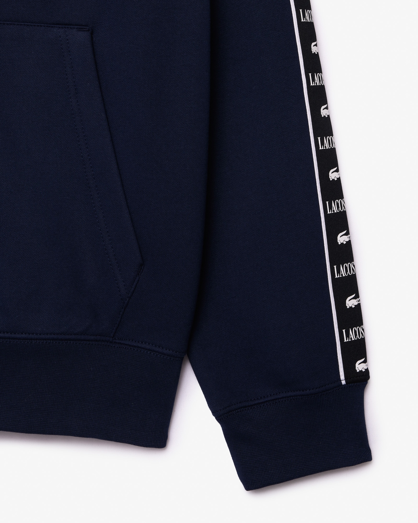 Sweatshirt zippé à capuche bandes siglées