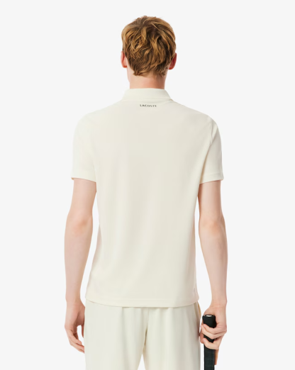 Ultra Dry Printed Slim Fit Tennis Polo - Cream
