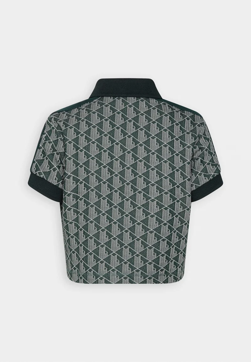 CROPPED POLO SHIRT WITH PRINT - Polo - vert beige