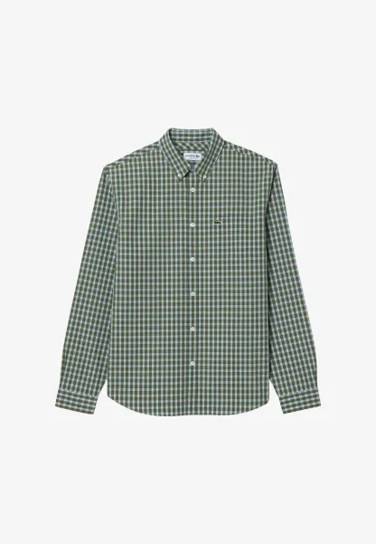 Chemise - vert kaki blanc