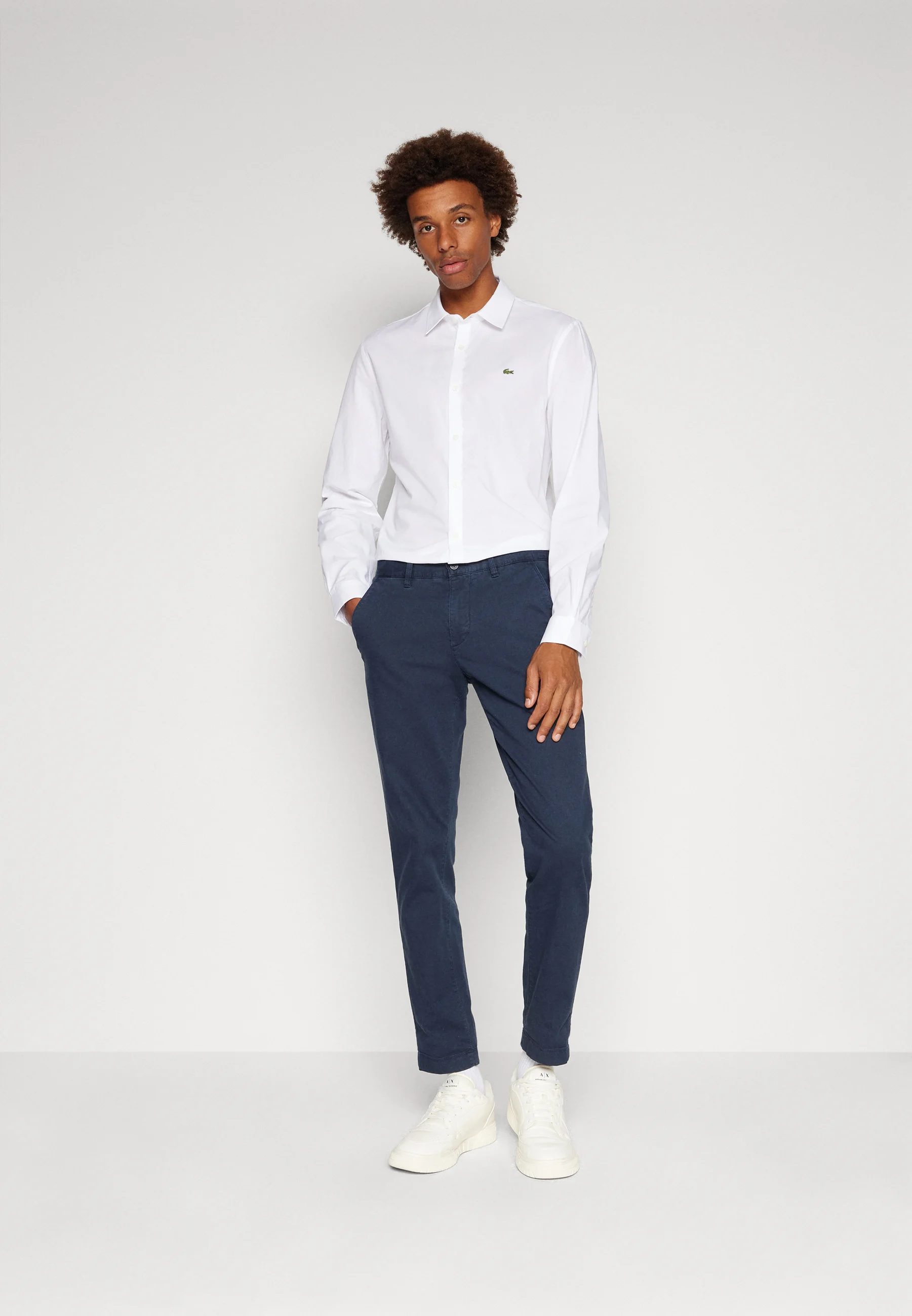 SLIM FIT STRETCH POPLIN SHIRT - Chemise - white