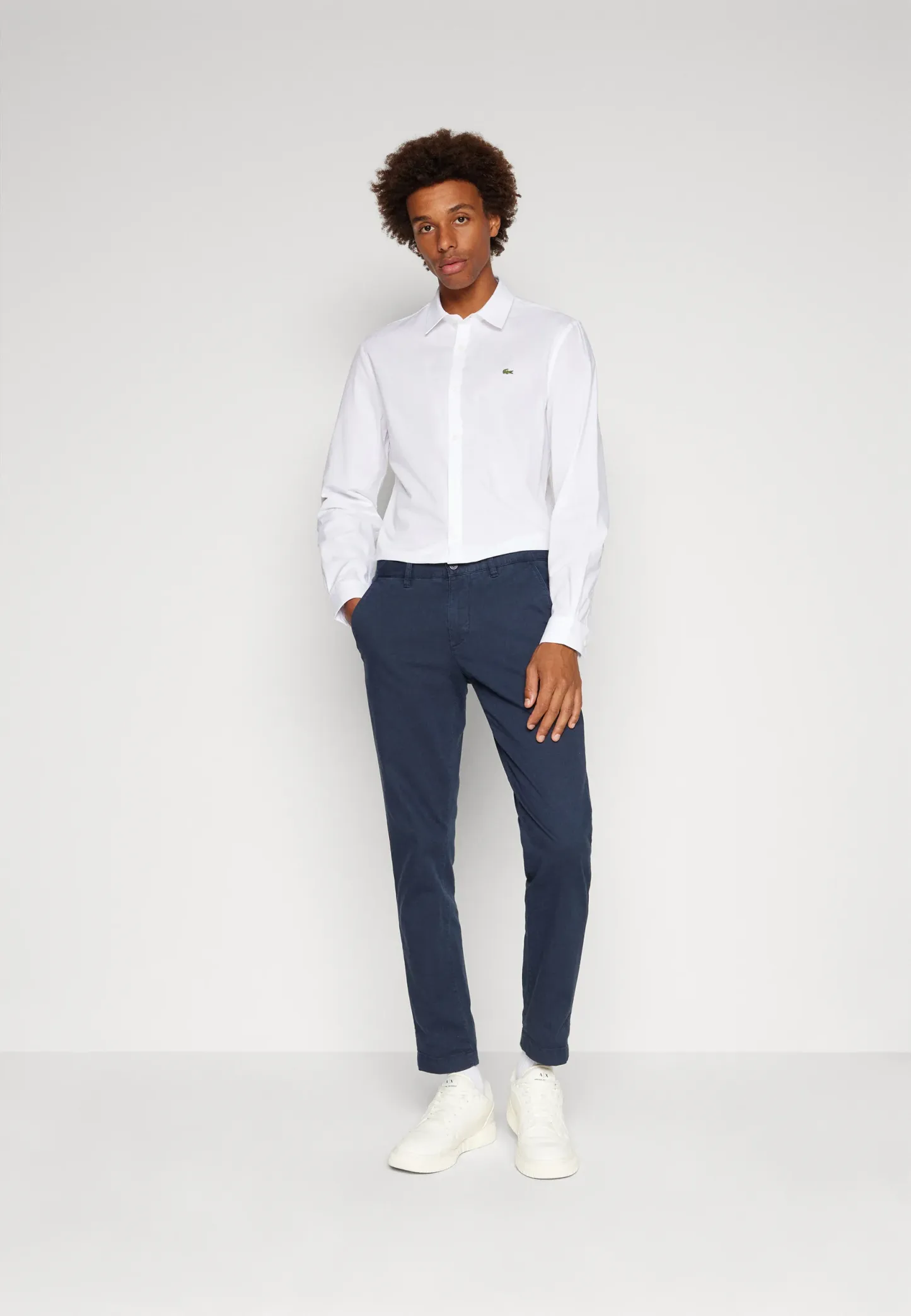 SLIM FIT STRETCH POPLIN SHIRT - Chemise - white