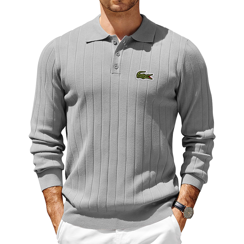 Polo Sweater Slim Fit Longsleeve Lightweight Casual