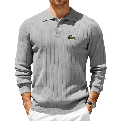 Polo Sweater Slim Fit Longsleeve Lightweight Casual