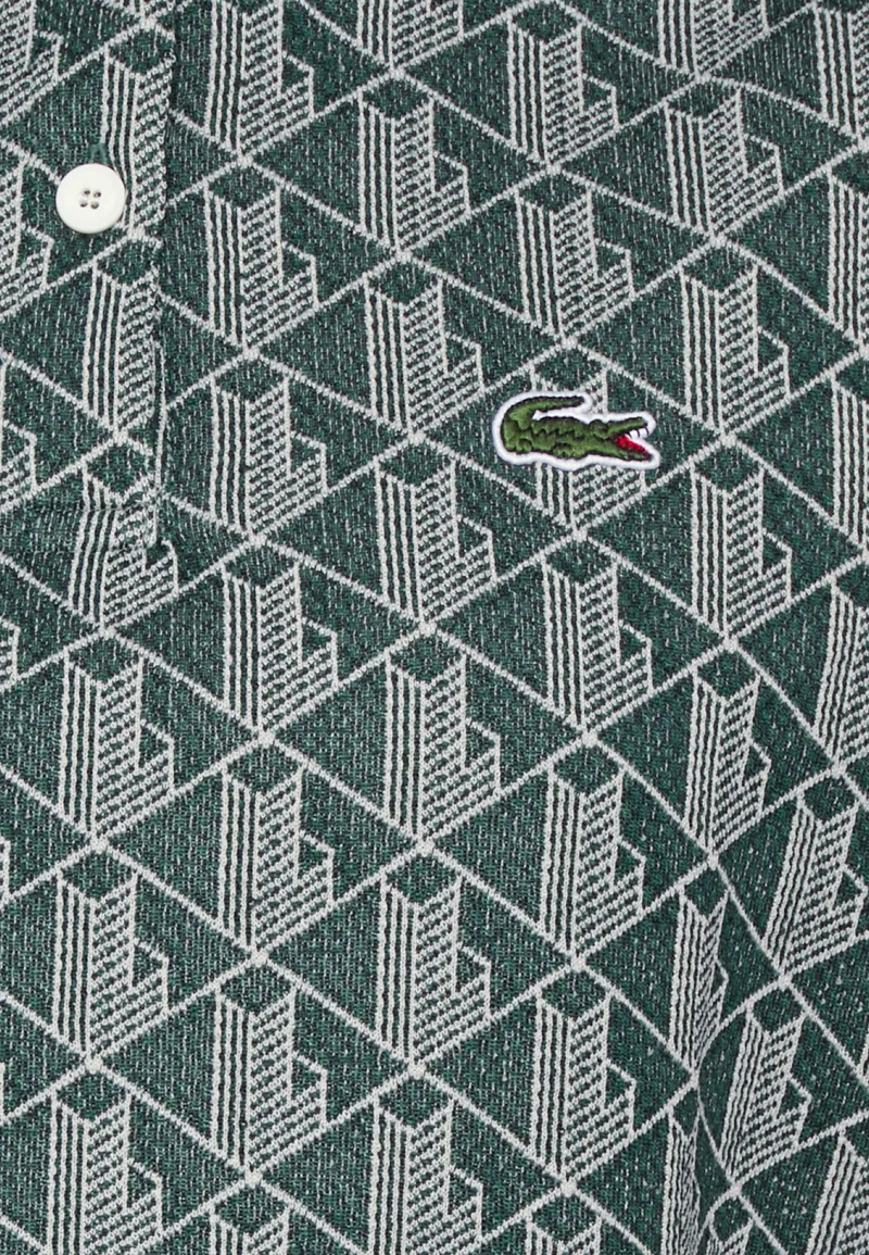 CROPPED POLO SHIRT WITH PRINT - Polo - vert beige