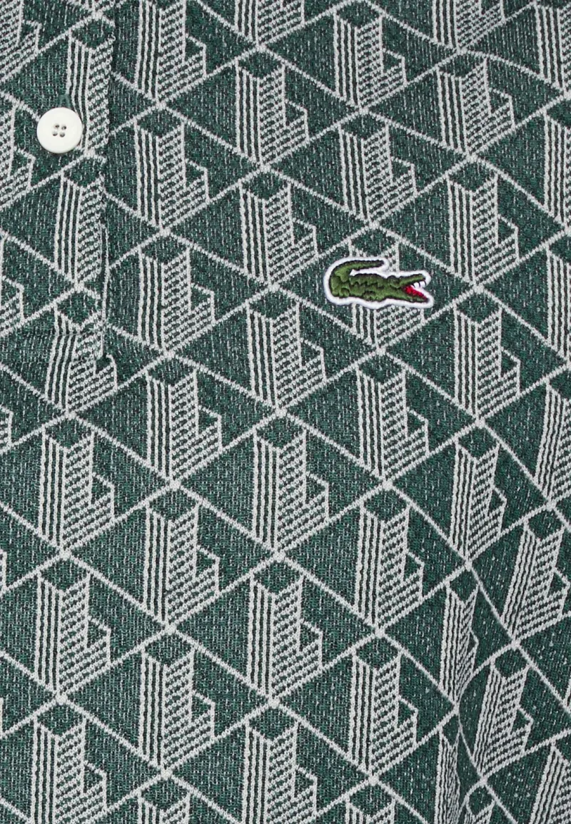 CROPPED POLO SHIRT WITH PRINT - Polo - vert beige