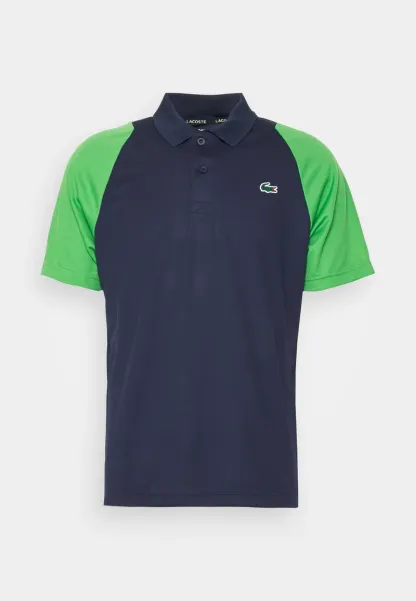 TENNIS - Polo - bleu marine/vert/jaune