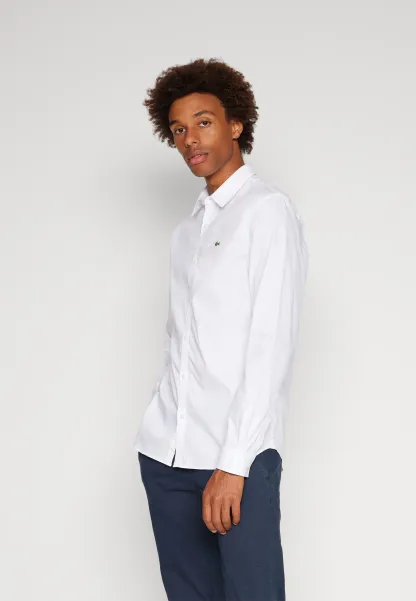 SLIM FIT STRETCH POPLIN SHIRT - Chemise - white