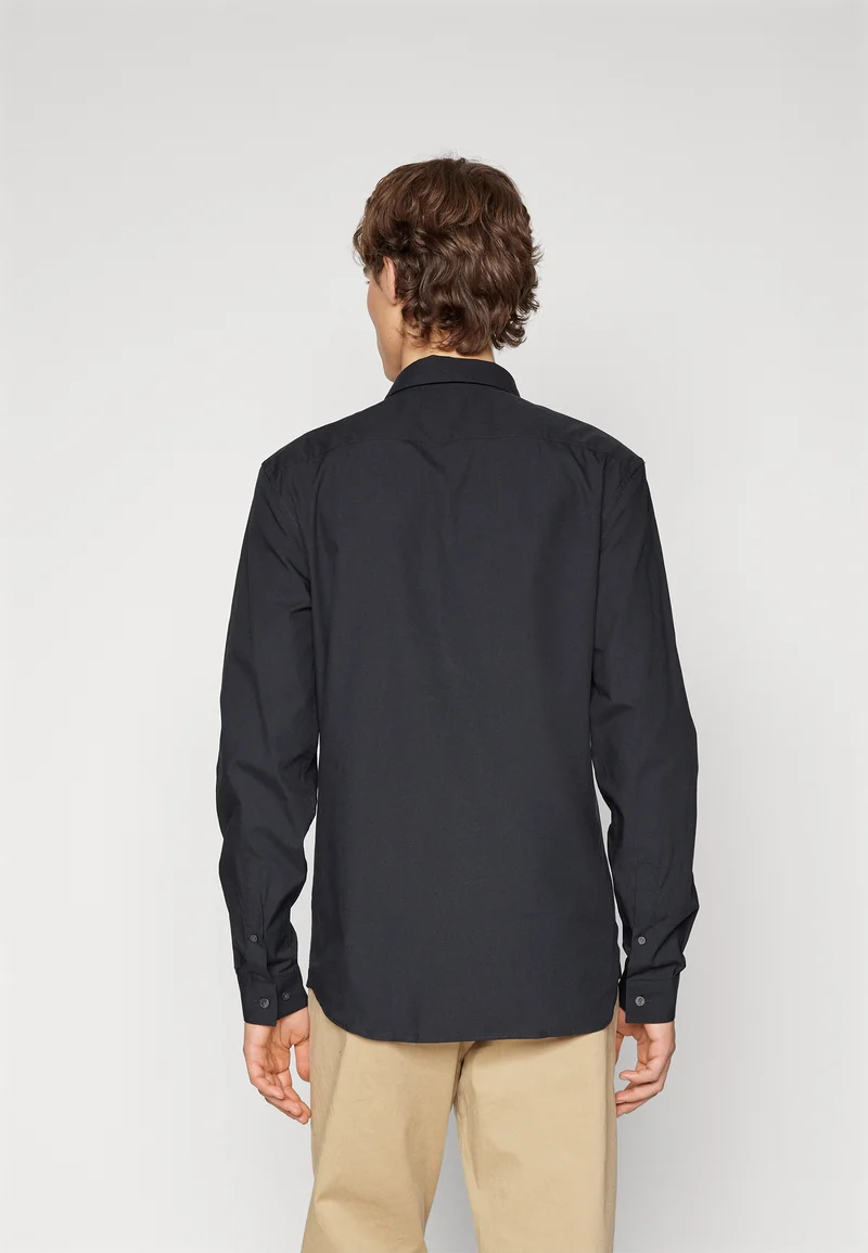 SLIM FIT STRETCH POPLIN SHIRT - Chemise - black