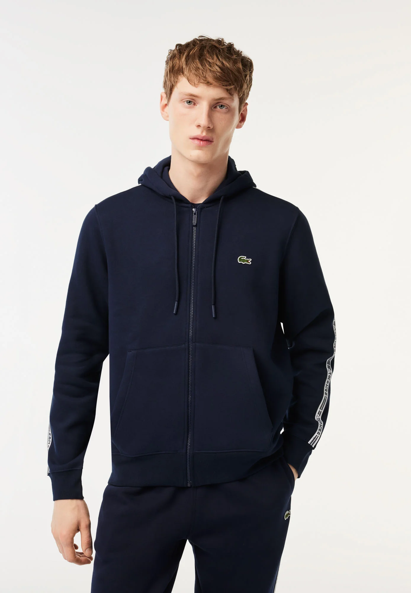 TAPERED - Sweat zippé - bleu marine
