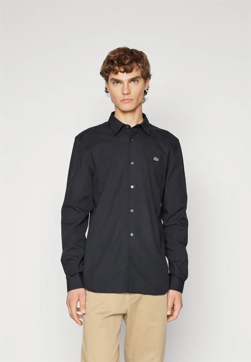 SLIM FIT STRETCH POPLIN SHIRT - Chemise - black