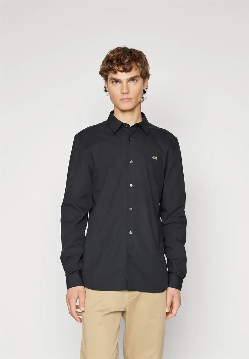 SLIM FIT STRETCH POPLIN SHIRT - Chemise - black