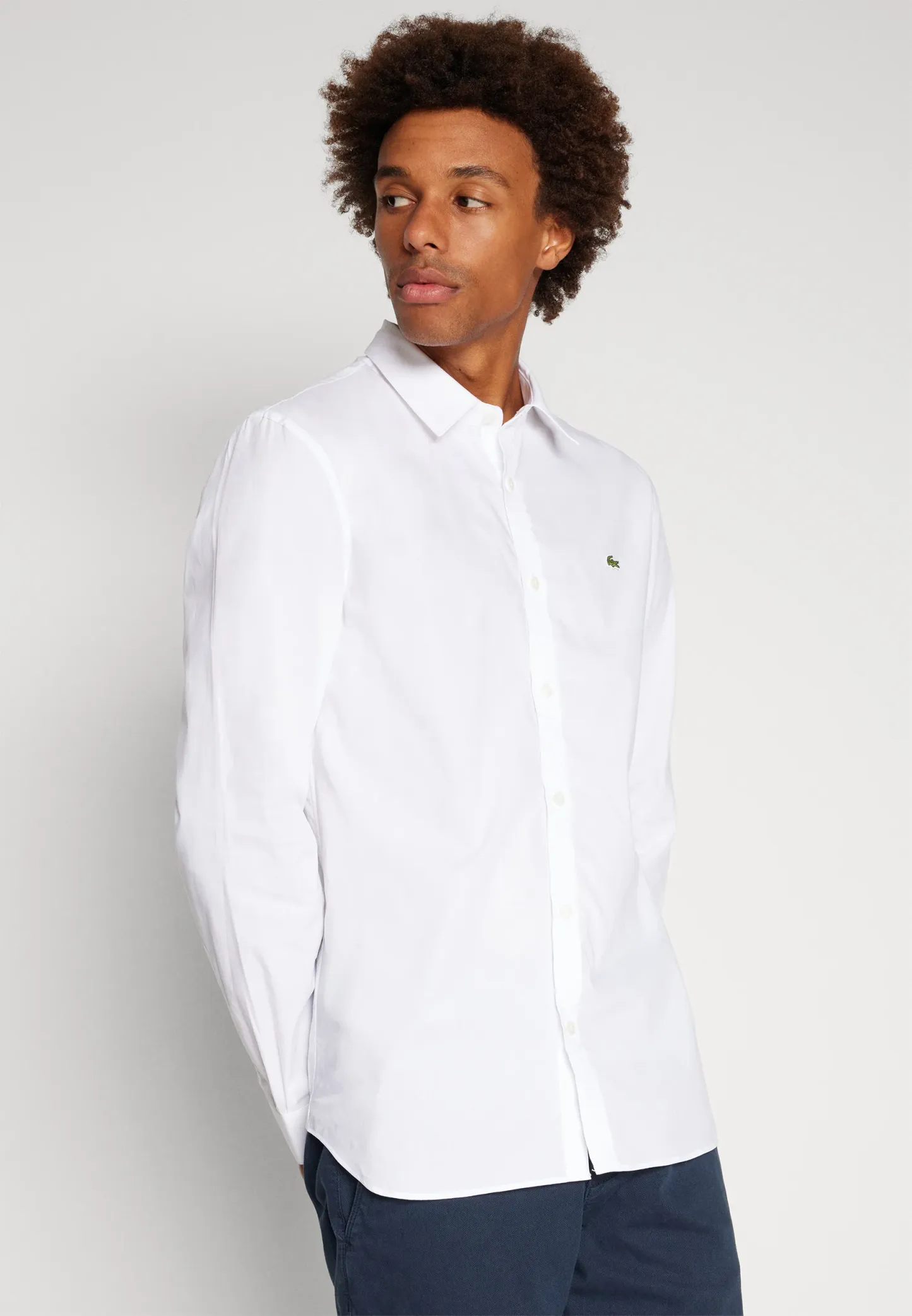 SLIM FIT STRETCH POPLIN SHIRT - Chemise - white