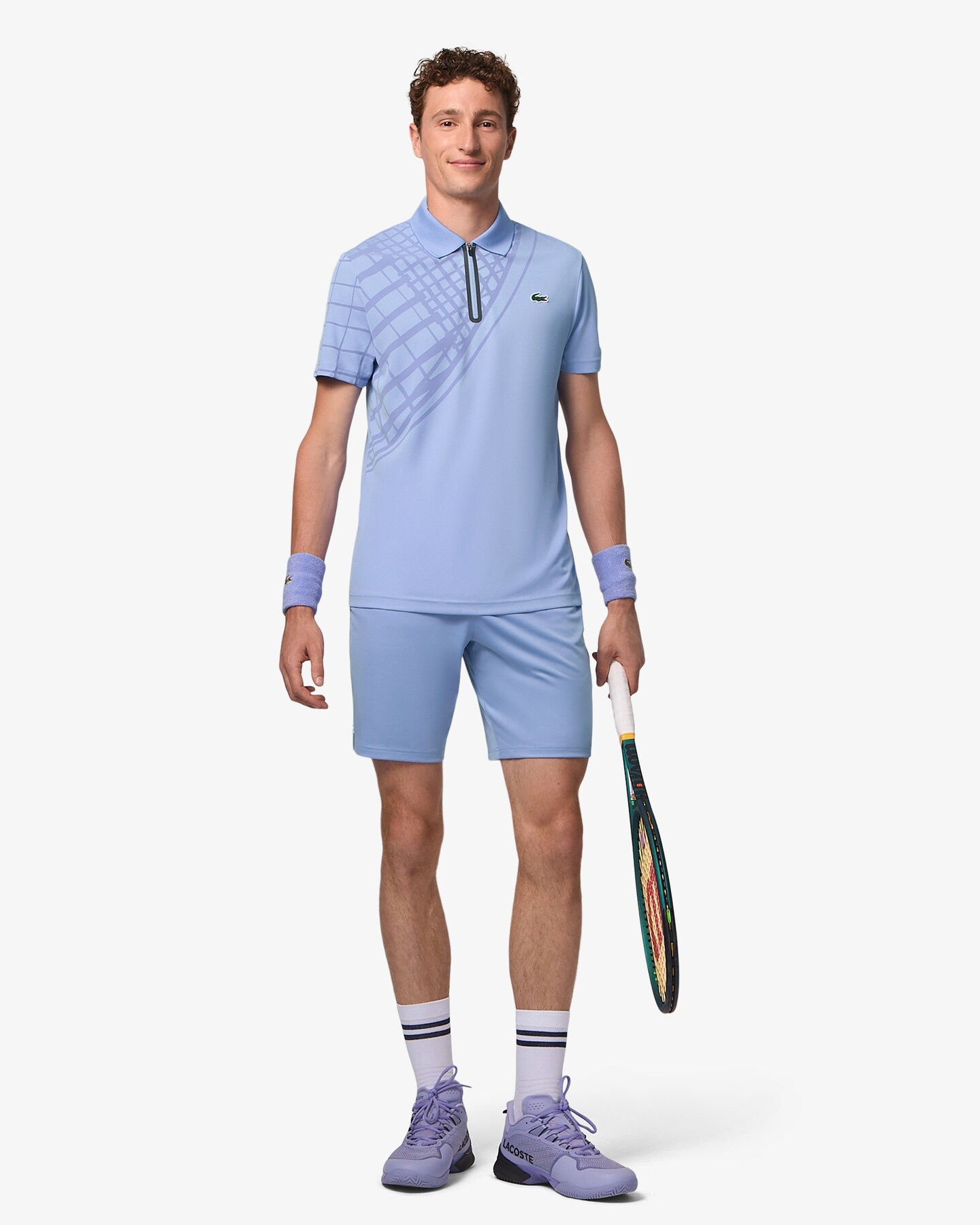 Ultra Dry Printed Slim Fit Tennis Polo - Purple 5QD