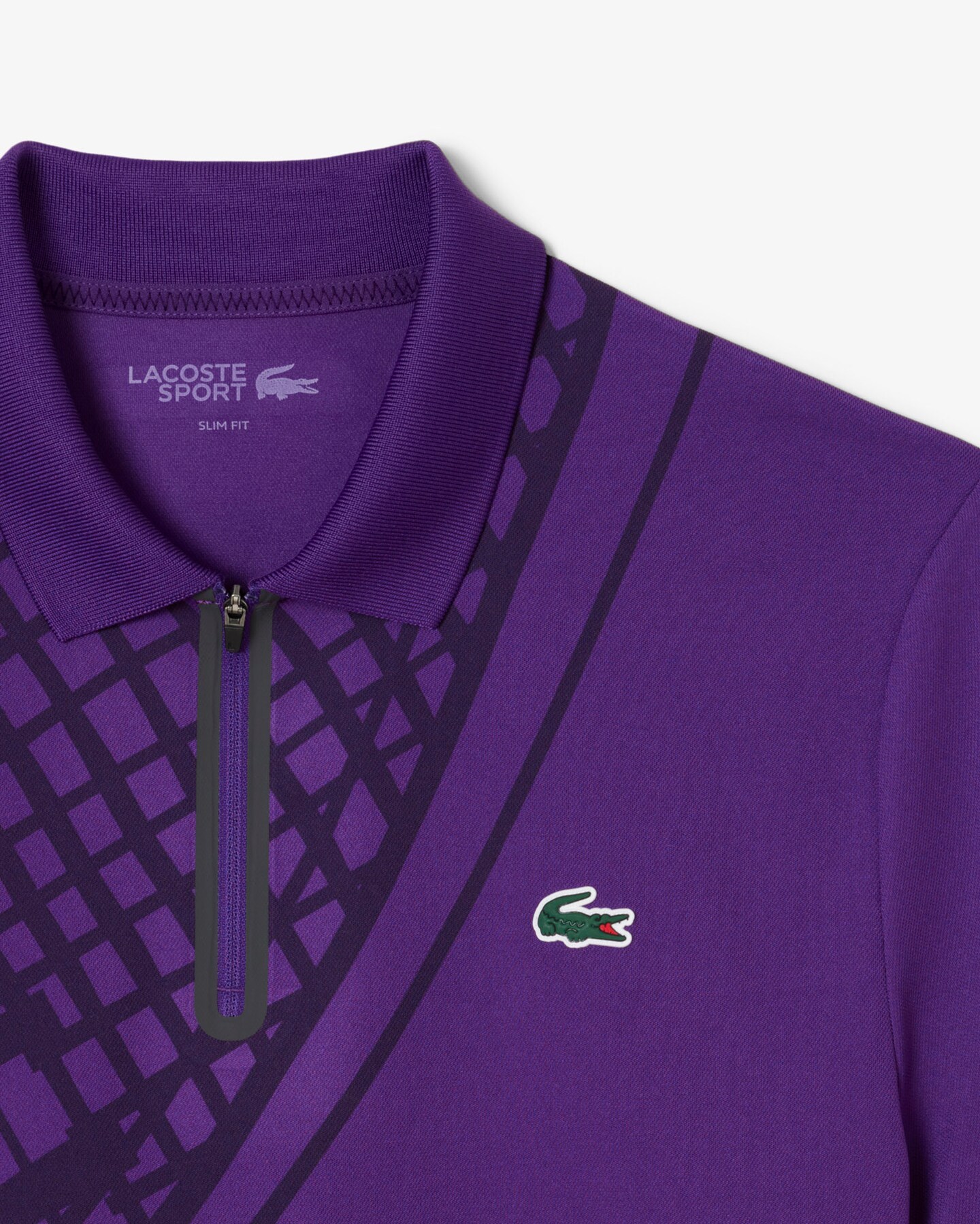 Ultra Dry Printed Slim Fit Tennis Polo - Purple HXL