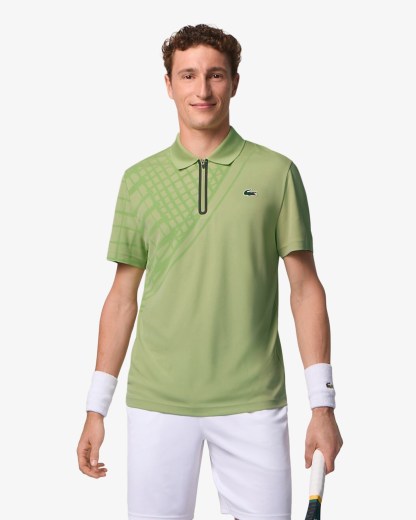 Ultra Dry Printed Slim Fit Tennis Polo - Green