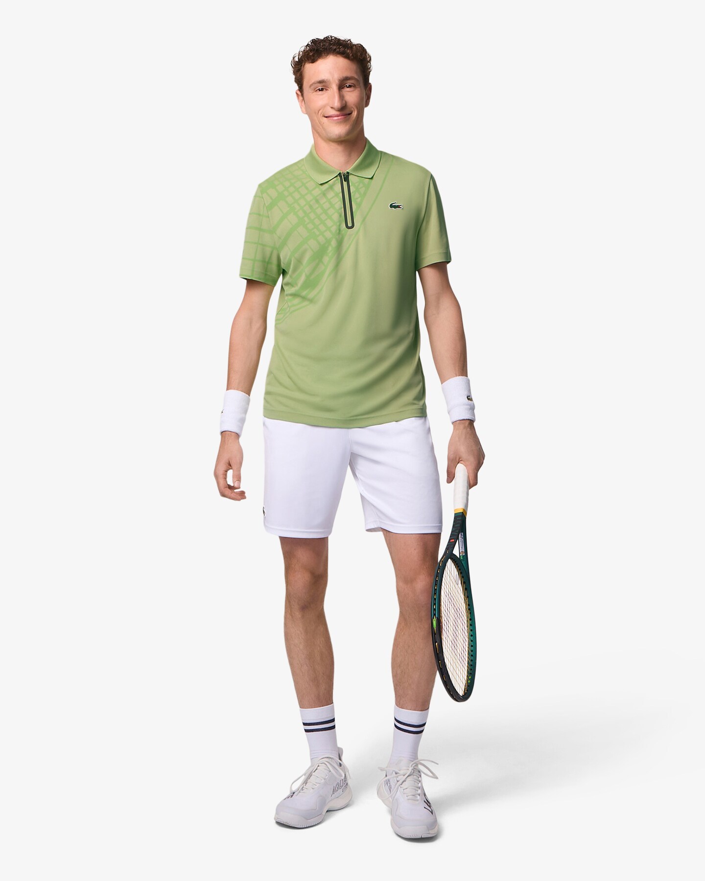 Ultra Dry Printed Slim Fit Tennis Polo - Green