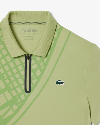Ultra Dry Printed Slim Fit Tennis Polo - Green