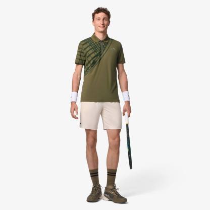 Ultra Dry Printed Slim Fit Tennis Polo - Khaki Green
