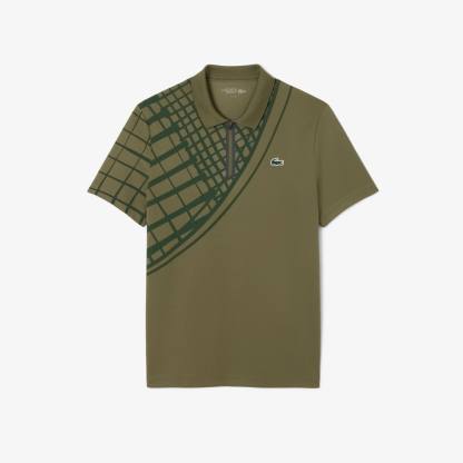 Ultra Dry Printed Slim Fit Tennis Polo - Khaki Green