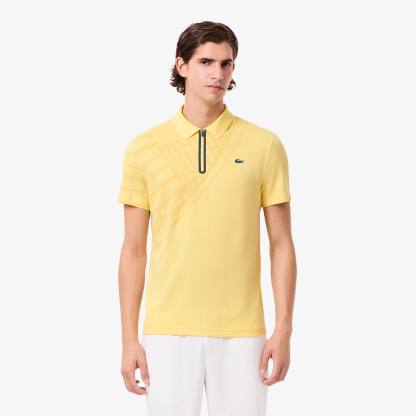 Ultra Dry Printed Slim Fit Tennis Polo - Pastel yellow