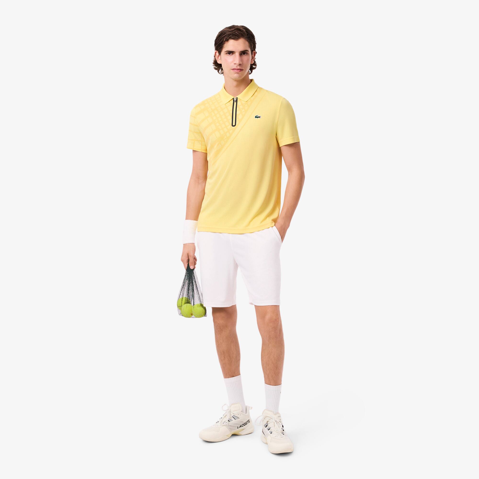 Ultra Dry Printed Slim Fit Tennis Polo - Pastel yellow