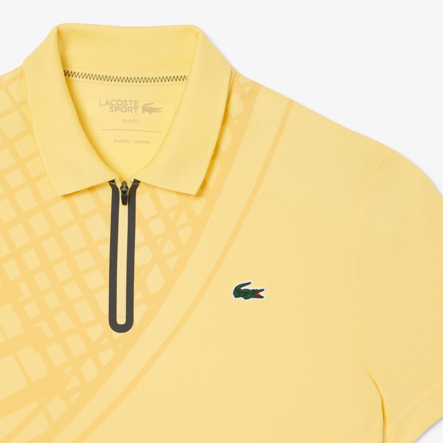 Ultra Dry Printed Slim Fit Tennis Polo - Pastel yellow