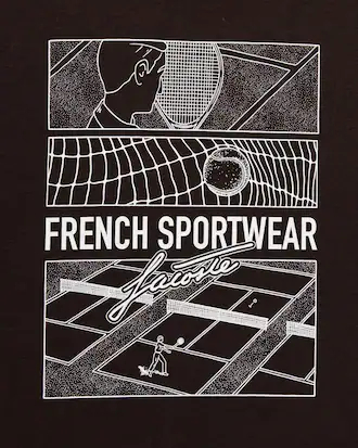 Men's Tennis Court Print Cotton T-Shirt