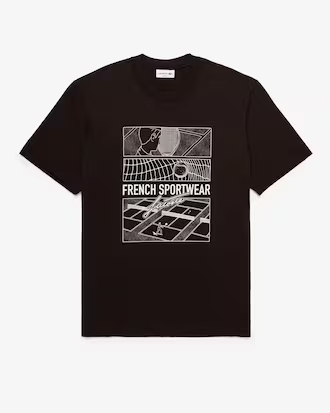 Men's Tennis Court Print Cotton T-Shirt